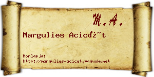 Margulies Acicét névjegykártya